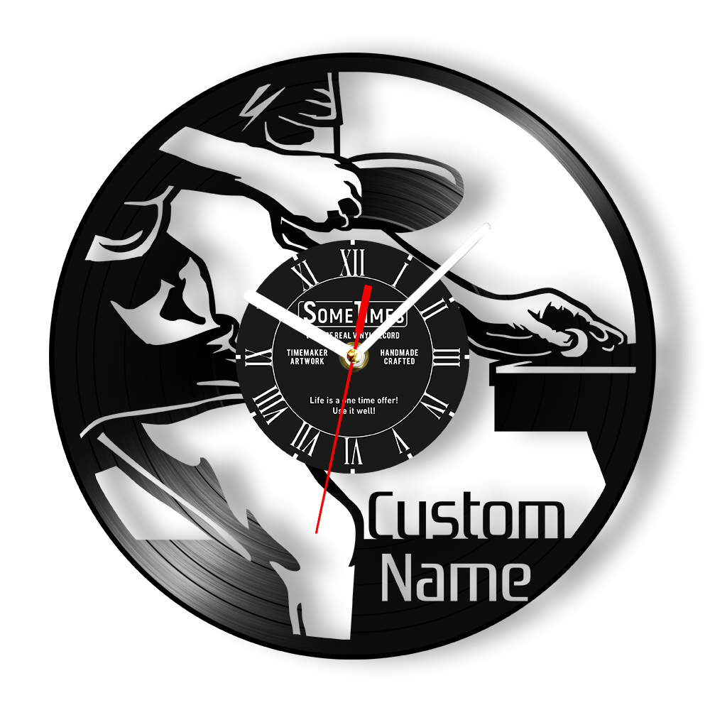 Table Tennis Name - Horloge murale personnalisée avec nom de