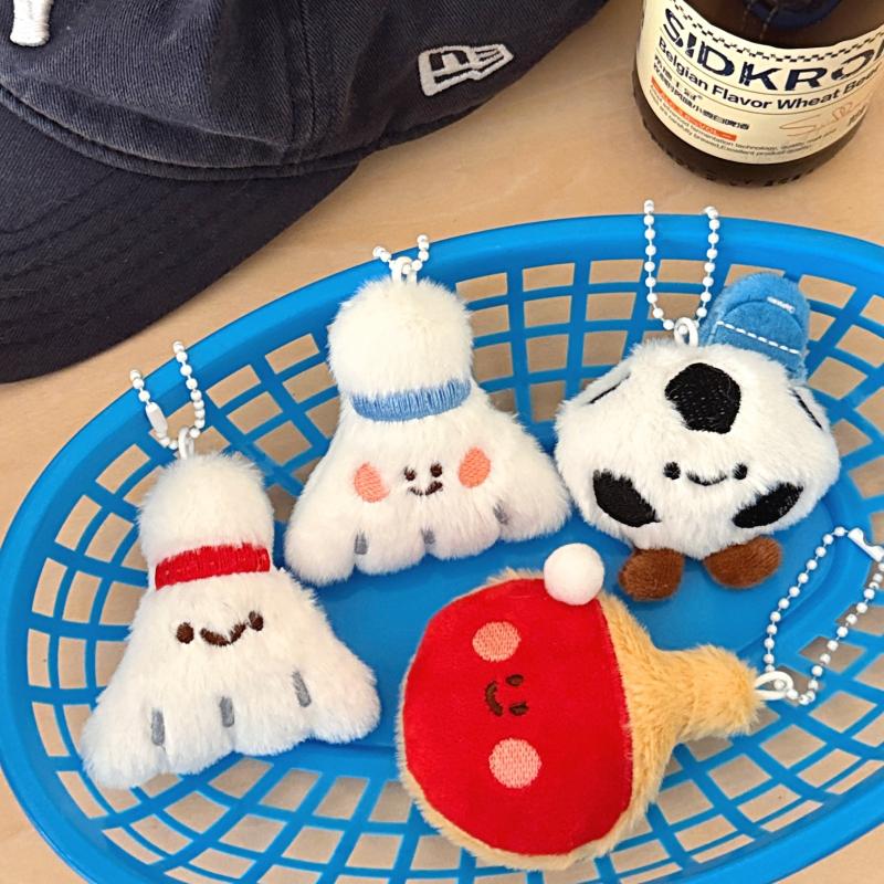Table Tennis Balls - Nouveau Porte-clés Pendentif en Peluche Mignon