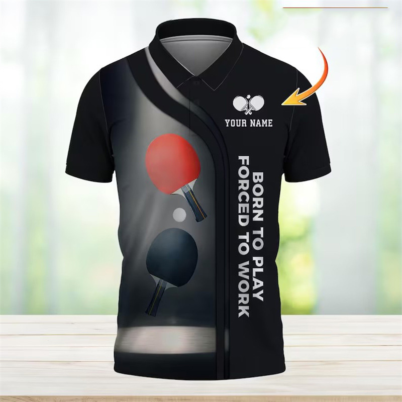 Table Tennis Name - Polo de ping-pong personnalisé avec votre