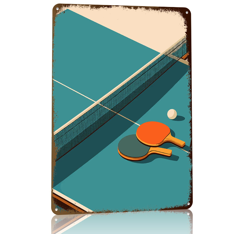 Affiche Métallique 3D Texturée - Table Tennis Illustration avis et prix